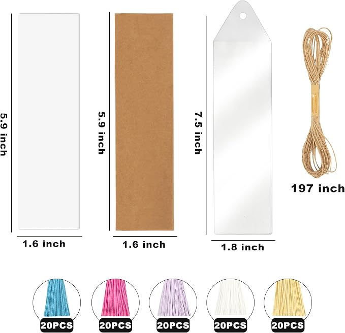 SWATOM Kraft Paper Blank Bookmarks Cardstock 100 PCS Bulk - Image 5