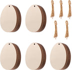Eggs Shape 50Pcs Unfinished Wooden Easter Ornaments DIY Craft Present-50-Pack - Image 5