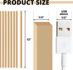 40PCS Square Basswood Dowel Rods 12 Inch – Unfinished Wood Dowels 1/4 Inch x 12 - Image 2