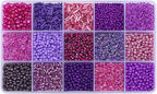 15 Grid Purple Glass Seed Bugle Tube Beads Kit by Basigeese