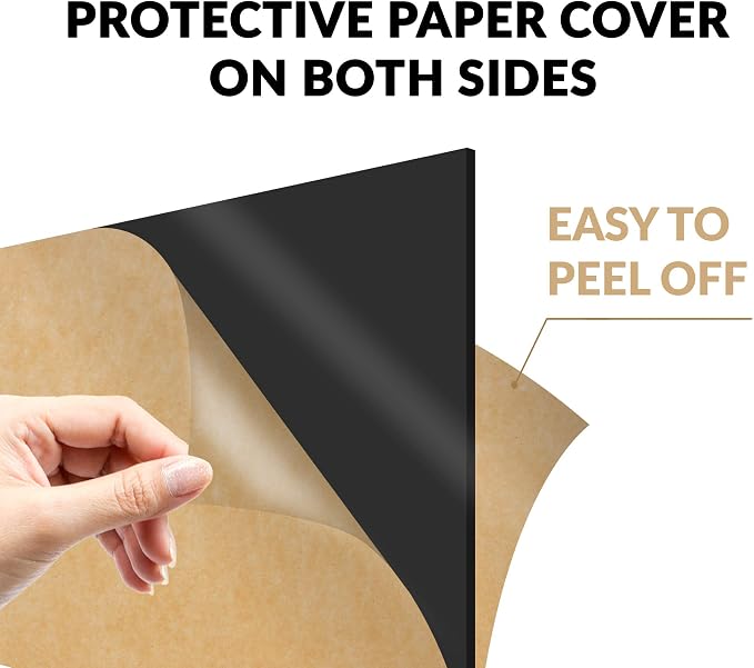 SimbaLux Acrylic Sheet Black Opaque Cast Plexiglass 12”x12” 1/4” Thick 6mm | - Image 3