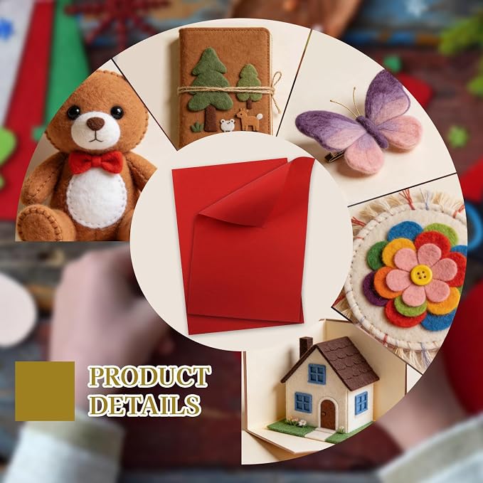 12 Pcs Felt Sheets, 7x11 Inch Stiff Felt - Image 4