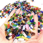 1 Lb Decorative Crystal Pebbles Irregular Shaped Colorful Opal Stones Cat's Eye by SEEKUP