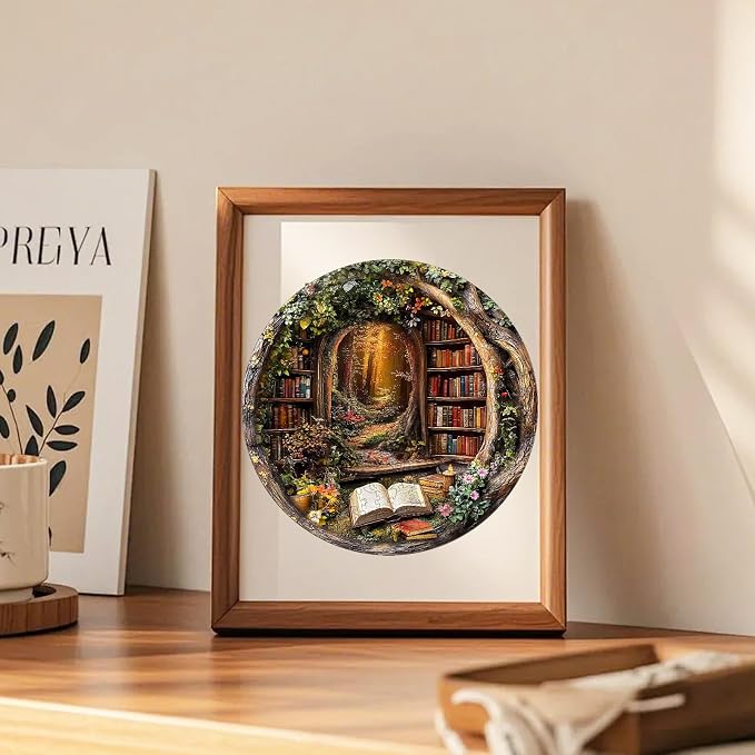 KAAYEE Wooden Puzzles for Adults, 3D Visual Effect Tree House Library Wooden - Image 4