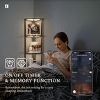FENLO Corner Floor Lamp with Shelves, Dimmable LED Corner Shelf with Lights - Image 6