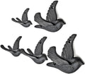 Ambipolar 5-Pack Bird Flying Style Coat Hooks, Vintage Black Hooks for Coats, Hats, and More, Sturdy Cast Iron Construction, Rustic Farmhouse Theme, Easy Installation Versatile and Durable