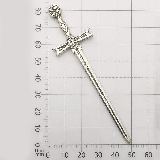 12pcs Craft Supplies Antique Silver Swords Knife Bookmark Charms Pendants - Image 8
