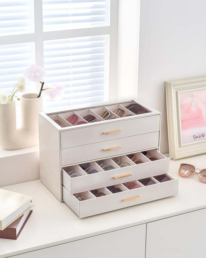 Lolalet Sunglasses Storage Box for Women, Eyewear Eye Glass Organizer - Image 5
