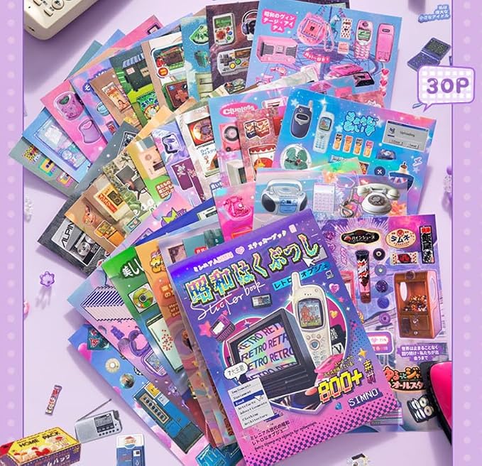 Girl's Japanese Retro Sticker Book, Y2K Theme - Image 2
