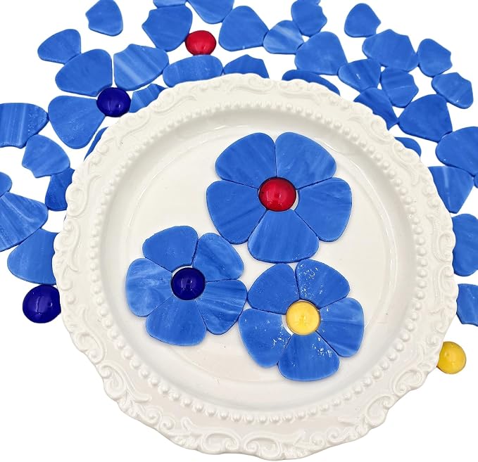 Esweny 12 Flower Stained Glass Mosaic Tiles - Image 7