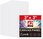 ESRICH 3x3IN Small Canvases for Painting, 42 Pack Mini Canvas Boards Cotton by ESRICH