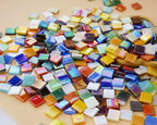 Lanyani 1.2Pounds/300 Pieces Iridescent Glass Mosaic Tiles Bulk - Image 7