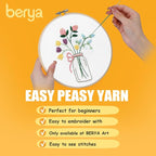 BERYA Flowers Embroidery Kit Including Video Step by Step Instructions - Image 6