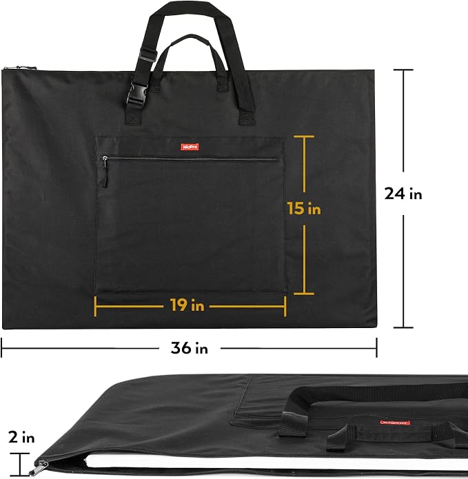 Nicpro Light Weight Art Portfolio Bag, 24 x 36 Inches Waterproof Art Portfolio - Image 2
