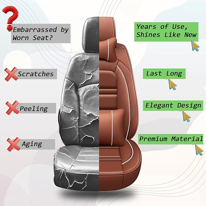 Car Seat Covers for Lexus Car gx460 2010-2023 | 5-Seats Seat Covers, Waterproof Seat Protectors, Automotive Seat Covers (Full Set with Pillow,Coffee)