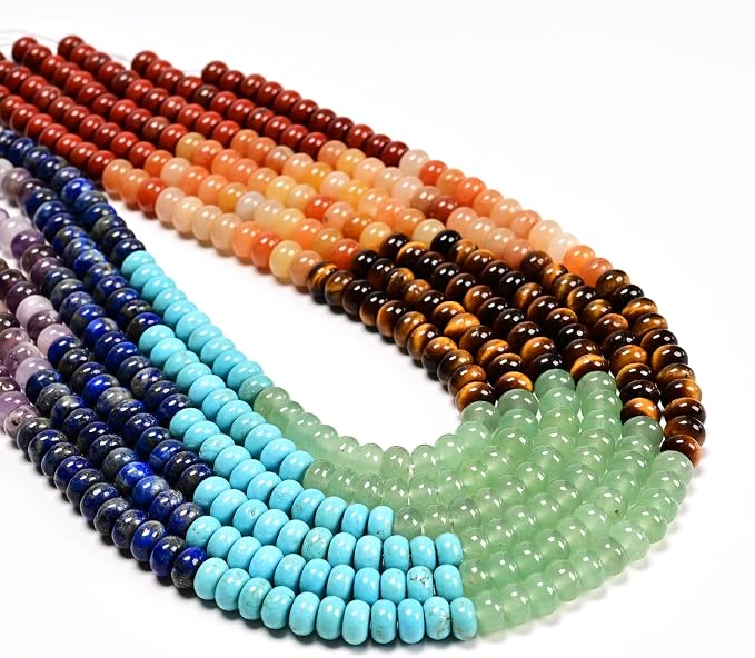 5x8mm Natural Rondelle Beads – Loose Gemstone Spacers - Image 2