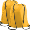 BeeGreen Yellow Drawstring Backpack Bags Bulk 2 Pack X-Large 22.4" L x 17.5" W by BeeGreen