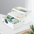 WEWLINE 13-Inch Art Box Organizer 3-Layer Craft Storage Organizer Sewing Kit Box - Image 7