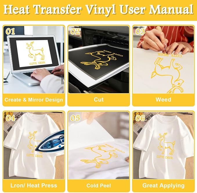 Flasoo Heat Transfer Vinyl Rolls, Compatible - Image 6
