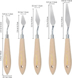 5Pcs Palette Knives Set with Wooden Handle - Image 2