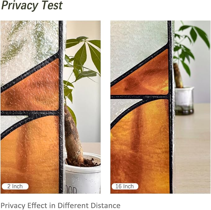 Faux Stained Glass Effect Window Privacy Film, Original Double-Sided Hand-Drawn - Image 2