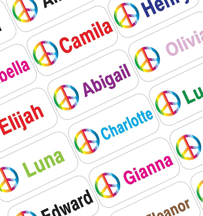 Personalized Name Labels for Kids – 60 Waterproof Peel-and-Stick Labels for by GILBIN