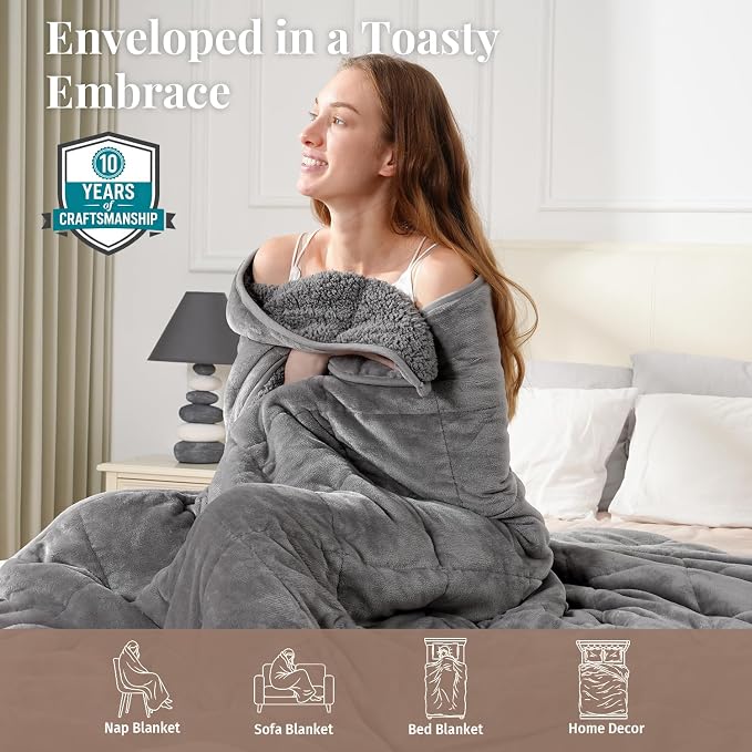 Topblan Sherpa Fleece Weighted Blanket - Image 5