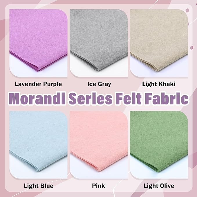 XSEINO 6 Rolls 12"x35" Large Felt Sheets, 1.4mm Thick Nonwoven Fabric - Image 3