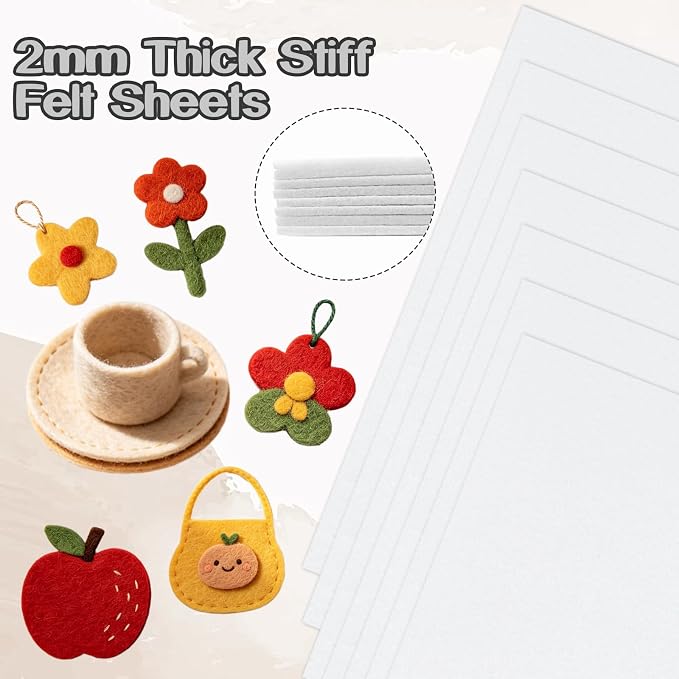 Luomorgo 8 Pcs 8 x 12 Inch Stiff Felt, 2mm Thick, - Image 2