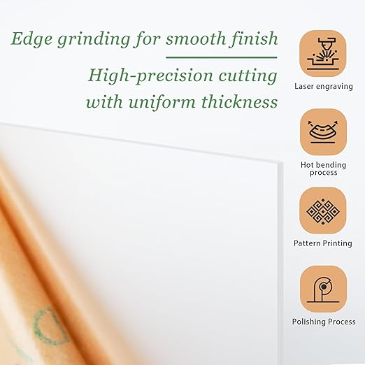 Lesnlok 12 x 12 Frosted Acrylic Sheet 1/4 inch Thick 6mm 2 Piece Bouble Sided - Image 4