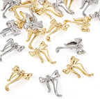 FASHEWELRY Alloy Bowknot Charms Links Golden Bow Tie Connector Charms Metal Bow - Image 6