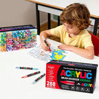 288 Colors Acrylic Paint Markers Set, Soft Flexible Brush Markers - Image 2