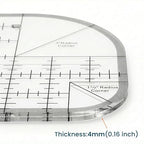 Acrylic Curved Corner Cutter Ruler, Quilting Guides Fabric Craft Ruler - Image 6