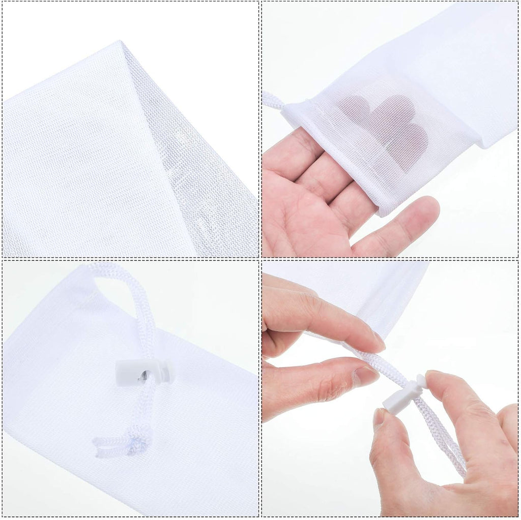 Lint Traps Catcher for Washing Machine Nylon Mesh Lint Traps for Home Laundry Washing Machine Drain Systems Discharge Hoses Filter, 9.4 x 3.1 Inch (6 Pieces)