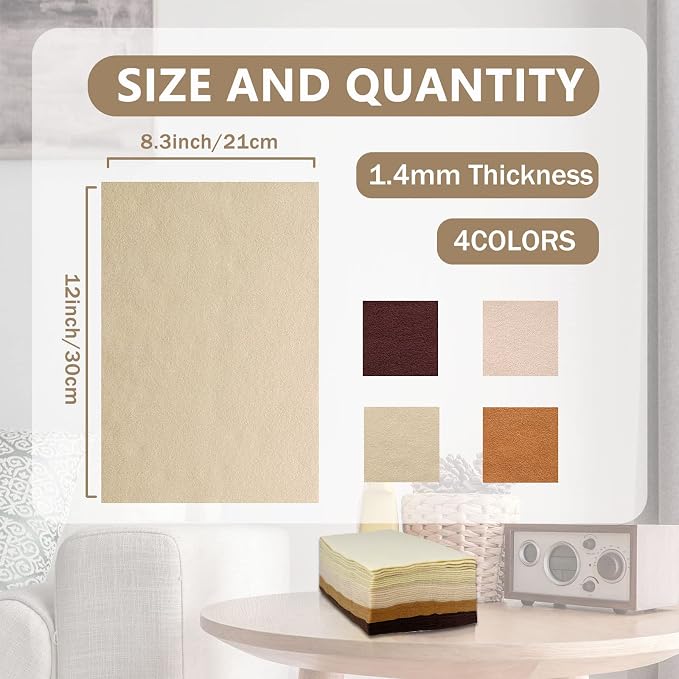 Soft Felt Sheets, 8x12 inches Assorted Craft Felt Fabric, 1.4mm Thick Felt - Image 2