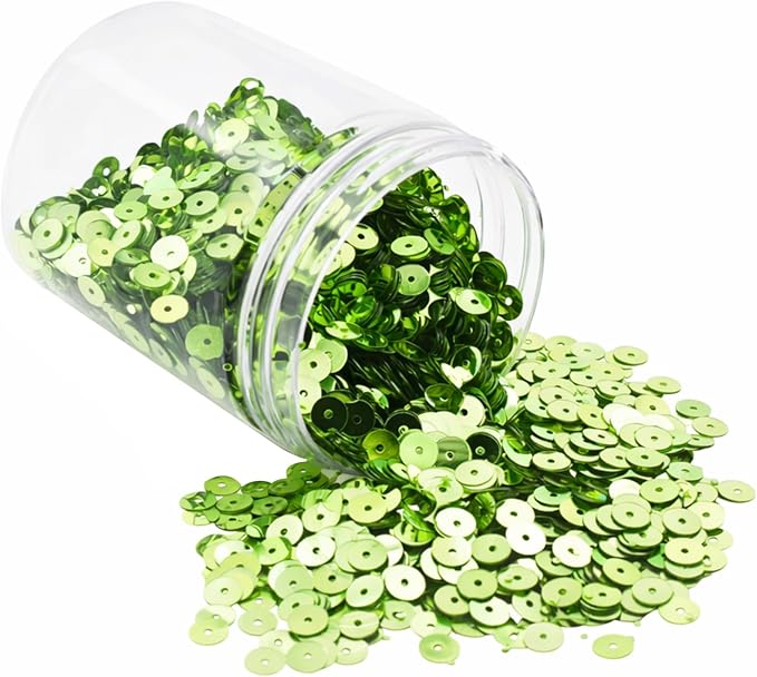 Mandala Crafts 6mm Flat Round Lime Green Sequins by MandalaCrafts