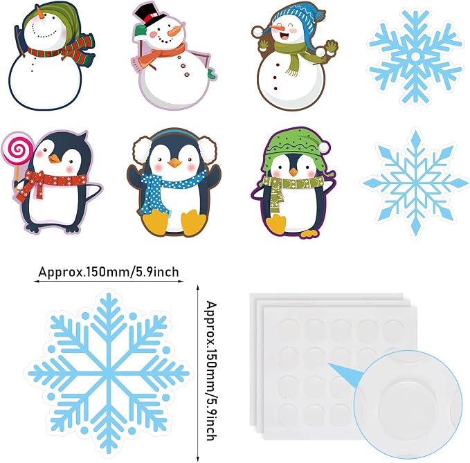 Outus 45 Pcs Winter Cutouts Snowflake Accents Paper Cutouts Name Tags Seasonal - Image 2