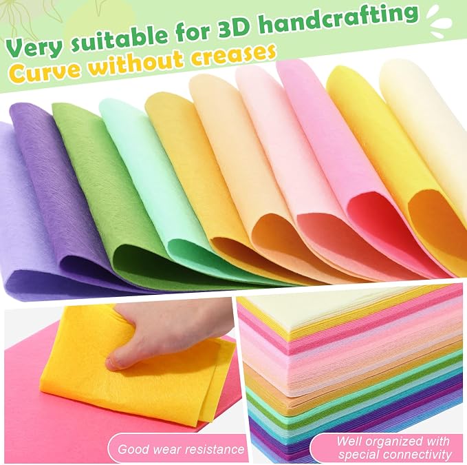Tegeme 100 Pcs 8 x 12 Inches Felt Fabric Sheet - Image 4