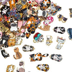 WOCRAFT 120pc Assorted Enamel Bracelet Cat Charms - Image 2