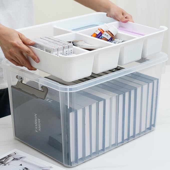 Citylife 32QT 4Packs Clear Craft Organizers and Storage Box - Image 3