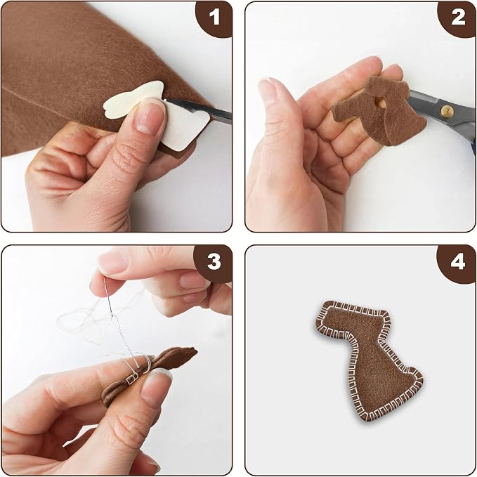 20PCS Brown Felt Fabric Sheets - Image 4