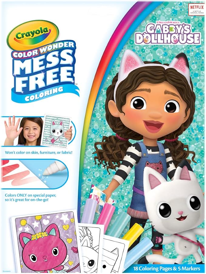Crayola Gabbys Dollhouse Color Wonder Activity Set, Mess Free Coloring Pages - Image 2