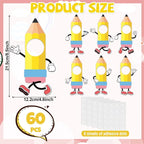 60Pcs Pencil Photo Paper Cutouts Pencils Bulletin Board Decor Pencil DIY Photo - Image 2