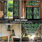Purple Grape Vine Green Leaf Stained Glass Window Films Decorative Double-Side - Image 5