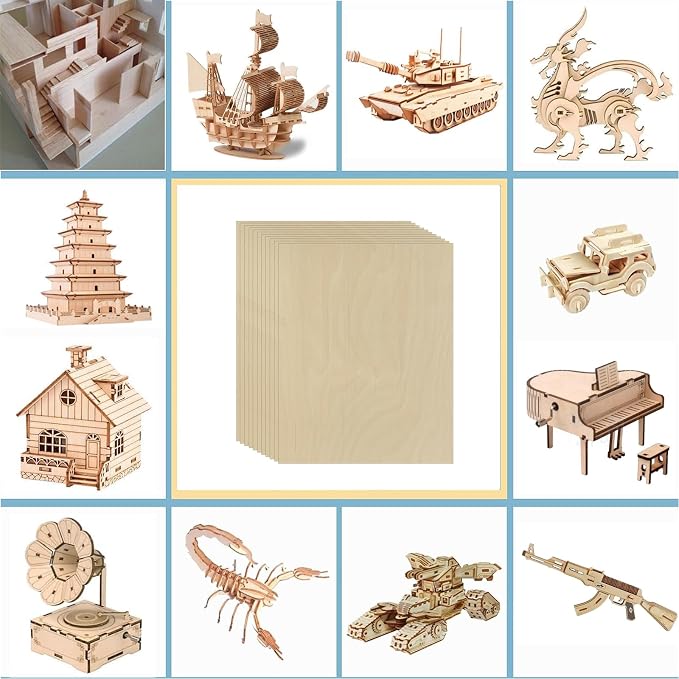 Unfinished Wood Pieces, Thin Plywood Wood Sheets - Image 7