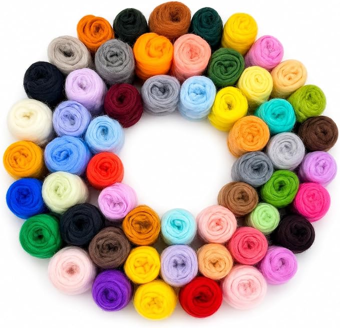 60 Colors Needle Felting Wool, Wool Roving 3g per Color, 6.35 oz Total - Image 6