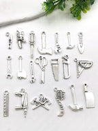 WOCRAFT 120pcs Antique Silver Tool Charms - Image 2