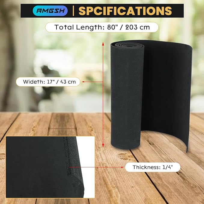 1/4" Thick X 17" Wide X 80" Long Closed-Cell Foam Neoprene Padding, - Image 2