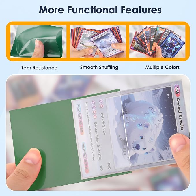 Kitoyz 500 Pcs Card Sleeves for Trading Card, Matte Card Sleeves Deck Card - Image 4