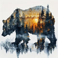Meothan Paint by Numbers Kit for Adults Beginner 16x16 inch | Forest Bear Adult by MeothanDiamondPainting